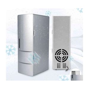 Araba Buzdolabı Kompakt Mini USB Buzdolabı Zer Tenekeleri Bira Bira Soğutucu Sıcak Seyahat Ofisi Kullanın H220510 BAŞKA TESLİM MAVİÇLERİ MOTOSİKCL DHQRX