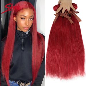 Hair Bulks Sleek Red Human Color und Orange Peruvian Straight Weave Bundles 8 To 28 Zoll 100% Natural Extension 230508