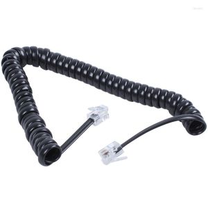 Гоночные куртки замена RJ9 4P4C Столочная спиральная эластичная телефона кабельная линия кабельная линия черная