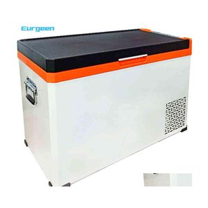 Araba Buzdolabı 50L Taşınabilir Mini Zer Soğutucu Kompresör Açık Piknik Kamısı için Ayarlanabilir Sıcaklık Kontrolü AC 12/24V Bırak Delive DH0WD