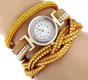 Bilek saatleri lüks dekorasyon özel hediyeler kadınlar moda sargısı etrafında moda sargısı elmas bilezik bayan kadın bilek saat
