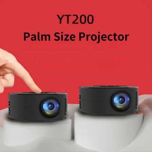 YT200 LED Mobil Video Mini Projektör Ev Sineması Medya Oyuncusu Çocuk Hediye Sineması Aynı Ekran Projektörünü iPhone Android için