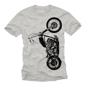 Мужские рубашки T Makaya Mens Biker Gift Motorcycle Rish Vintage Custom Chopper Grey S XXL