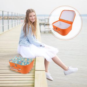 Подарочная упаковка чемодана портативная макияж коробка картон мини -коробки синие домашние канцелярские товары, организатор, ручная прачечная, прачечная