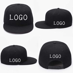 Snapbacks Cheap DIY Custom Emelcodery Baseball Cap Flat Unisex Мужчины Женщины Сплошная регулируемая шляпа Snapback с буквой G230508