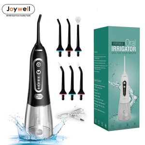 Other Oral Hygiene Oral Irrigator 5 Modes Portable Rechargeable Dental Water Jet 6 Nozzles Waterproof 300ML Tank Water Flosser For Teeth Whitening 230508