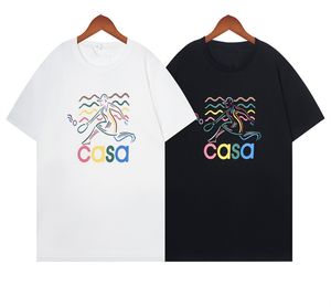 Дизайнерская мужская футболка Casablanc Летний стиль популярная вышивка с принтом букв свободные футболки Трендовые повседневные рубашки с коротким рукавом Топы Азиатский размер S-XXL Гавайи