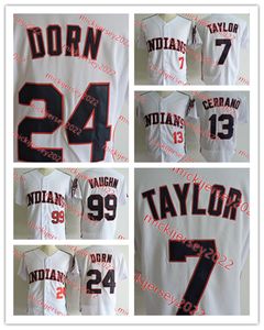 Rick Vaughn Jake Taylor Pedro Cerrano Baseball Jersey Stitched Mens 24 Roger Dorn Film Jerseys