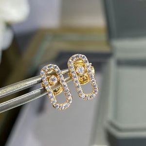 designer Earrings earring back for woman Mobile diamond official reproductions Gold plated 18K fashion crystal classic style anniversary gift 019
