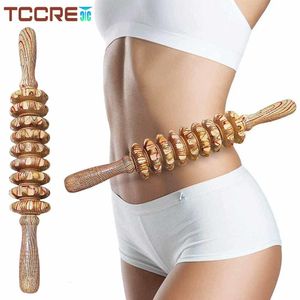 Massaging Neck Pillowws Wooden Therapy Massager Roller Trigger Point Stick for Fascia Cellulite Muscle Abdomen Body Belly Relief Tool 230508