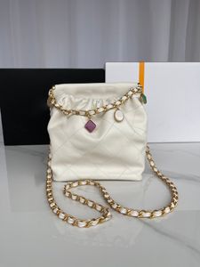 Su kovası çantası, bir omuz crossbody çantası, 22bag, 23p serisi çizim açma ve kapanış zinciri, küçük koyun derisi, küçük boyut, kız mini sevimli çanta