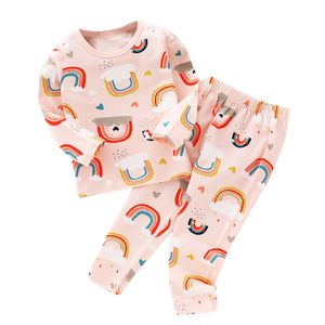 Pijama crianças pijamas conjuntos de meninos de manga longa traje de roupas de dormir crianças conjuntos de roupas íntimas de algodão de algodão Meninas Topspants 2pcs Pijama Conjunto de roupas 230509