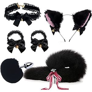 Anal oyuncaklar 5pcs Yetişkin Ürün Kuyruk Popo Tapa Tail Kadınlar Flört Erotik Oyuncaklar Seks Kuyruklar Kuyruk Tapa Tapaları Cosplay Kadın Butt 230508