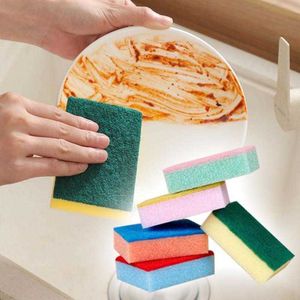Sponges Scouring Pads 10Pcs Double-sided Cleaning Spongs Household Pad Kitchen Wipe Dishwashing Sponge Cloth Dish Towels Accessories Y23
