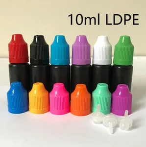 10ml 30ml Siyah Boğulma Şişesi Plastik Uzun ve İnce Uçlu Boş Şişeler Kurcalama geçirmez çocuk geçirmez güvenlik kapağı iğnesi 500pcs Toptan