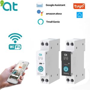 New TUYA WIFI Smart Circuit Breaker With Metering 1P 63A Rail DIN for Smart Home wireless Remote Control Switch For App