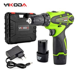 Electric Drill YIKODA 12V 16.8V 21V Cordless Drill Electric Screwdriver Rechargeable Lithium-Ion Battery Two-Speed DIY Driver Power Tools 230509
