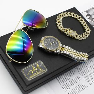 (Home Garden Watches Новые мужские модные часы Master Sun Glasses Quartz Table 3 Sets Оптовые и внешние торговые подарки