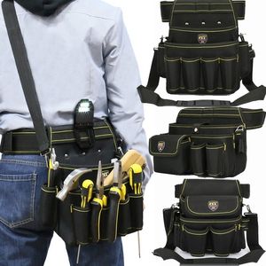 Tool Bag Multifunctional Canvas Large Waist Bag Professional Hand Tools Messenger Cover Electrician Tool Kit Job Portable Maintenance 230509