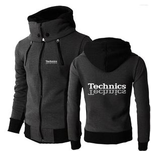 Erkek Hoodies Technics 2023 Erkekler DJ 1200 Turntable Müzik Sonbahar Kış Baskı Ceketi Açık Sıcak Çift Fermuarı Kapşonlu Yüksek Yaka