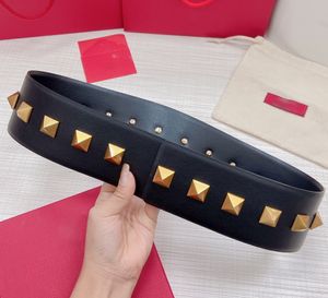 Valentlno Big Leather Belt 7 см. Дизайнер для мужчин женского пояс 5а официальная копия пользовательская длина T0P Calfsiel