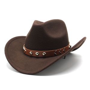 Покрестная граница горячая распродажа широкая пояс твидовая шляпа Мужчины и женщины осень и зима западная ковбойская шляпа на открытом воздухе.