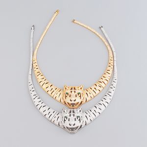 Золото широкое леопардовое колье для бриллиантовых колье для женщин -женских женских