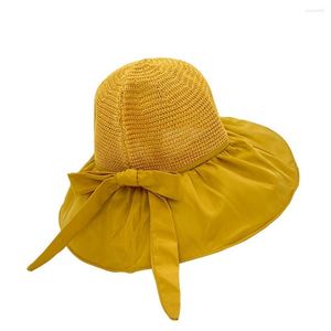 Geniş Memlu Şapkalar Güneş şapkası örgülü yumuşak güneşe dayanıklı kadınlar yaz UV geçirmez balıkçılık kapağı balıkçı malzemeleri
