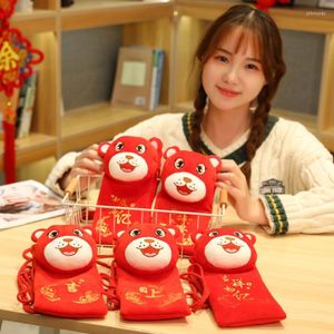 Подарочная упаковка китайский год тигрового кошелька Рождественский хранение на плечо сумку для монеты Счастливое крестообразное милый печатный мешочек для детей