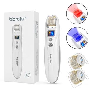 Bio Roller G5 Electric Beauty Microneedle Roller Microneedles Съемные фотоматические вибрационные вибрации EMS Увеличение роста коллагена сжимает поры