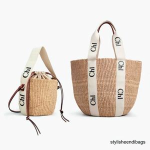 Designer Bags Beach Bags Summer travel Woody Basket Raffia Straw Beach Bag Womens Designer Purses clutch bucket tote handbag luxury Crossbody Shoulder bags