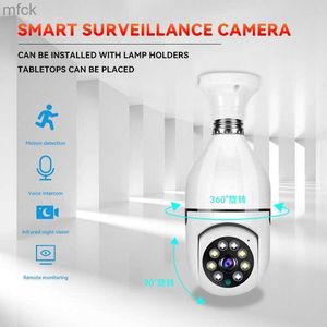 Board Cameras Bulb Surveillance Camera Night Vision Full Color Automatic Human Tracking Zoom Indoor Security Monitor Wifi Camera