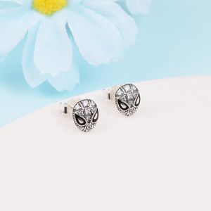 Stud Küpe Örümcek Maskesi Pave ile Pave, Kadınlar İçin Sterling-Silver-Yahudi Yahudi