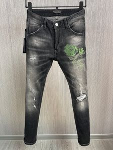 DSQ Phantom Turtle Jeans Men Jeans Jeans Mens Luxury Designeans Skinny Ruped Cool Guy Casal Hole Denim Brand Fat Jean Man Washed Pant 6822