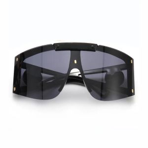 Велосипедные черные негабаритные солнцезащитные очки для мужчин роскошные солнцезащитные очки женщина бренда мода классические очки одноидельные очки линзы тренд цвет