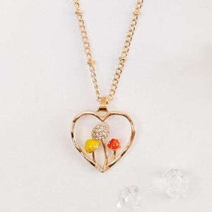 Pendant Necklaces Makersland Heart Necklace For Women Cute Mushroom Pendants Jewelry Aesthetic Fashion Luxury Accessories