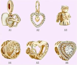 925 Gümüş Boncuklar Takılar Pandora Charm Fit Fit Love Gold Angel Love Style Life Of Life Snake Zinciri Snap Kıdamlar