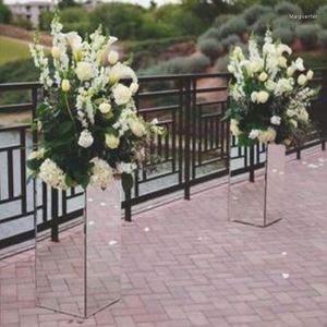 Vazolar 3pcs) Düğün Süslemeleri Sairhs Beyaz Metal Altın Silindir Çiçek Kaveri Ekran Evlilik Partisi Etkinlikleri için Kaide Standartları185