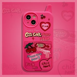 Pinky Tatlı Kızlar İPhone 11 için Telefon Kılıfları 12 12 Promax 13 13pro 13promax 14 14pro 14 Promax Geri Moda Pembe Me Case Shell Fundas Oneth'i kapsıyor