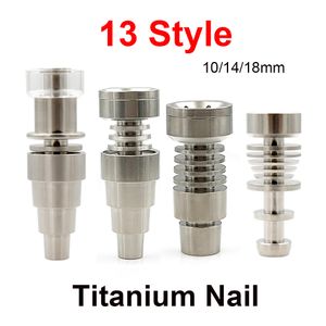 Titanyum Tırnak 6 In 1 10mm 14mm 18mm Erkek Kadın Eklem Çift Fonksiyonu GR2 Nargile Cam Bongs Su Borusu Dab Teçhizat Araçları