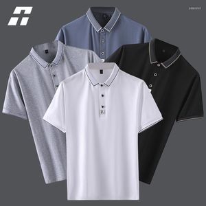 Erkek Polos Yaz Erkekler Polo Gömlek Kısa Kollu Erkekler T-Shirts 2023 Gündelik Düz Renk İnce Fit İş Gömlekleri Tees Üstler