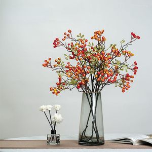 Dekoratif Çiçekler Çin High-Ind Subtumn Meyve Sahte Simülasyon Oturma Odası Yemek Masası Çiçek Set Süsleri Holly