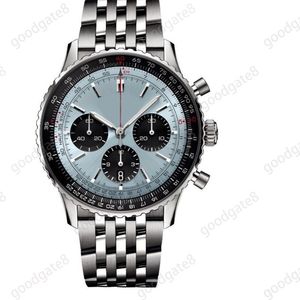 Все циферблаты Navitimer Watch Perfect Mens Watch Watch Nevanless Steel B01 Ladies Montre de Luxe 50 -мм серебристые дизайнерские часы Высококачественные элегантные XB010 C23