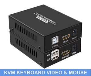 1080p HDMI KVM Extender, CAT5/6 Ethernet kablosu üzerinden 60m HDMI USB RJ45 LAN Extender Destek Klavye Fare Uzatma İletimi