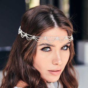 Bling kristal saç klipli saç bandı ayarlanabilir kişiselleştirilmiş saç tokası dalgalı çok katmanlı zincirler gotik rhinestone saç bandı barrette pansuman headdress mücevher