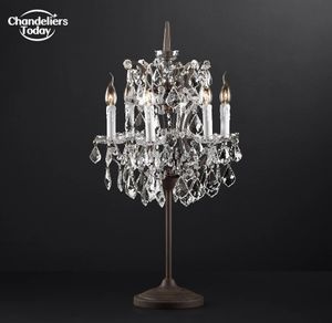 19. C. Rococo berrak duman kristal masa lambaları modern retro led rustik mum masası ışıkları oturma odası yatak odası çalışması iç mekan aydınlatması