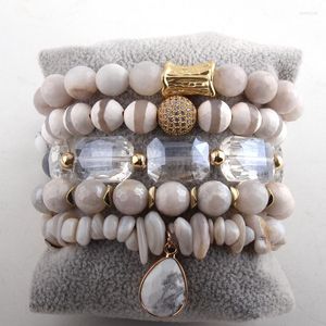 Странд модные украшения красивые бежевые белые браслеты натуральный камень кубический циркон шар пресноводные жемчужные хрустальные мошные браслеты