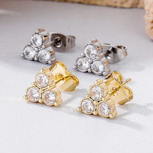 Exquisite Ins 925 Silber Nadel Liebe Herz Ohrringe Ohrstecker Iced Out Zirkonia Ohrstecker Kleines Dreieck Design Schmuck Braut Kreuz Ohrring Für Frauen Mädchen