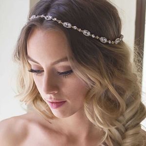 Bling tam kristal saç bandı klipli rhinestone kafa bandı saç pimi mücevher moda gelin gotik zincir saç bandı barrette kuaförlük aksesuarları kafa aşınma headdress