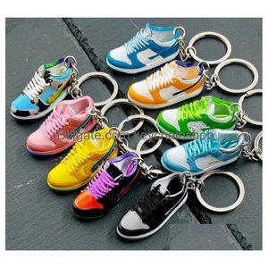 Key Rings Brand Skateboard Shoes Chain Gift Basketball Sneaker Model Keychain 3D Backpack Pendant Jewelry Drop Delivery Dhtyh